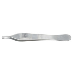 McKesson Tissue Forceps Adson-Brown 4-3/4 Inch Length Office Grade Stainless Steel NonSterile NonLocking Thumb Handle Straight 7 X 7 Side Grasping Teeth