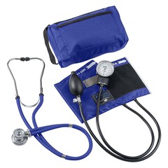 Mabis Healthcare Reusable Aneroid / Stethoscope Set Match Mates&reg; 23 to 33 cm Adult Cuff Dual Head Sprague Stethoscope Pocket Aneroid, 1/EA