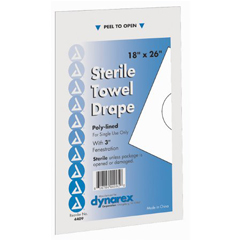 MON786622BX - Dynarex - 18 x 26 Sterile Drape Towels, 50EA/BX