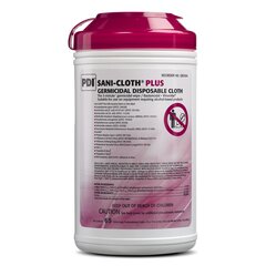 Professional Disposables Sani-Cloth&reg; Plus Surface Disinfectant Cleaner Premoistened Germicidal Manual Pull Wipe 65 Count Canister Alcohol Scent NonSterile