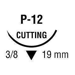 Covidien Absorbable Suture with Needle Caprosyn™ Polyester P-12 3/8 Circle Precision Reverse Cutting Needle Size 4 - 0 Monofilament