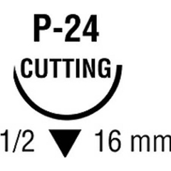 Covidien Absorbable Suture with Needle Polysorb™ Polyester P-24 1/2 Circle Reverse Cutting Needle Size 4 - 0 Braided