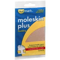 MON871326PK - McKesson - Adhesive Moleskin Pad Adhesive sunmark 4-1/8 x 3-3/8 Moleskin NonSterile