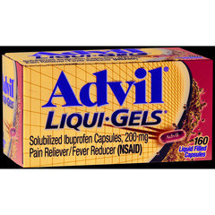 Glaxo Smith Kline Pain Relief Advil Liqui-Gels 200 mg Strength Ibuprofen Capsule 160 per Bottle, 1/BT