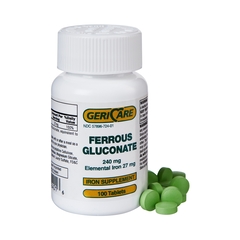 Geri-Care Iron Supplement 240 mg Strength Tablet 100 per Bottle, 12 EA/CS