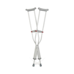 MON506517CS - Medline - Underarm Crutches Red Dot® Aluminum Frame Child 200 lbs. Weight Capacity Push Button Adjustment, 8/CS