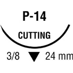 Covidien Absorbable Suture with Needle Caprosyn™ Polyester P-14 3/8 Circle Precision Reverse Cutting Needle Size 3 - 0 Monofilament