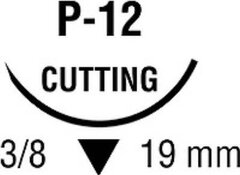 Covidien Nonabsorbable Suture with Needle Surgipro II Polypropylene P-12 3/8 Circle Precision Reverse Cutting Needle Size 3 - 0 Monofilament