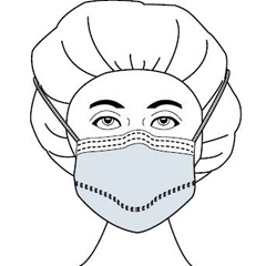 Aspen Surgical Products Surgical Mask Fog Shield Anti-fog Tape Pleated Tie Closure One Size Fits Most Green NonSterile ASTM Level 1 Adult, 50/BX