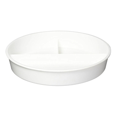 Sammons Preston Divided Dish White Polypropylene 10 Diameter X 1 3/4 H Inch Dish, 7/8 H Inch Section Dividers