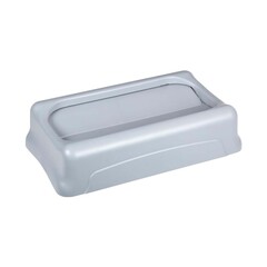 RJ Schinner Co Trash Can Lid Rubbermaid Slim Jim Untouchable Light Gray, Square, Durable and Crack Resistant, 1/EA