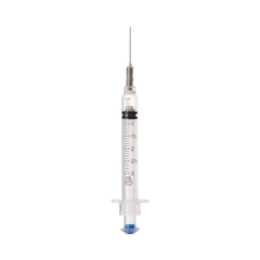 Retractable Technologies Syringe with Hypodermic Needle VanishPoint&reg; 3 mL 23 Gauge 1-1/2 Inch Attached Needle Retractable Needle, 100 EA/BX