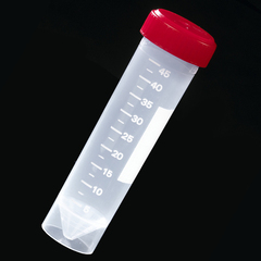 Globe Scientific Transport Tube Conical Bottom, Skirted Plain 30 X 115 mm 50 mL Red Screw Cap Polypropylene Tube, 25/BG