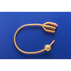 Teleflex Medical Foley Catheter Rusch Gold&reg; 3-Way Standard Tip 5 cc Balloon 24 Fr. Silicone Coated Latex, 10/BX