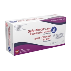 Dynarex Exam Glove Safetouch&reg; NonSterile Powder Free Latex Fully Textured Large Ambidextrous, 100EA/BX