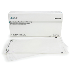 MON524880CS - McKesson - Sterilization Pouch STER-ALL Performance EO Gas / Steam 5.25 x 10 Transparent / Blue Self Seal Paper / Film