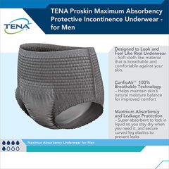 MON1135412BG - Essity - TENA® ProSkin™ Protective Incontinence Underwear for Men, Maximum Absorbency, X-Large