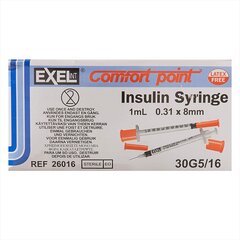 AirTite Products Insulin Syringe with Needle Comfort Point 1 mL 30 Gauge 5/16