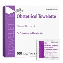 PDI Hygea&reg; Obstetrical Towelette 5 X 7.88 Inch Individual Packet Disposable, 100EA/BX