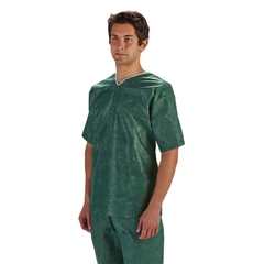 Molnlycke Healthcare Scrub Shirt Barrier Medium Green 3 Pockets Short Set-In Sleeve Unisex, 12 EA/BG