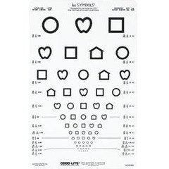 Good-Lite Distance Vision Eye Chart Lea Symbols 10 and 20 Foot Fractions Only, 1/ EA