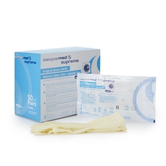 Sempermed USA Surgical Glove Sempermed Supreme Size 8 Sterile Pair Latex Standard Cuff Length Fully Textured Ivory Not Chemo Approved, 300/CS