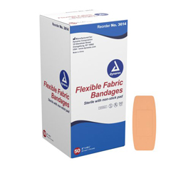 MON486351BX - Dynarex - Adhesive Bandage Fabric 2 X 4-1/2, 50EA/BX