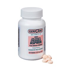 Geri-Care Pain Relief Chewable Tablet 36 per Bottle 81 mg, 36/BT 12BT/CS