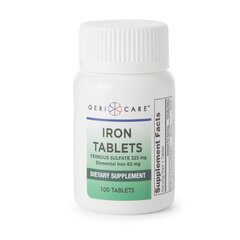 Geri-Care Iron Supplement (Ferrous Sulfate) 325 mg Tablets, 100EA per Bottle