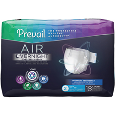 MON1126351CS - First Quality - Adult Incontinent Brief Prevail Air™ Overnight Tab Closure Size 2 Disposable Heavy Absorbency, 72/CS