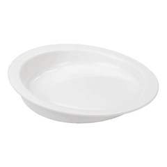 Sammons Preston Hi-Lo Scoop Plate White Polypropylene 9 Diameter X 1/2 H Inch, 3/4 Inch Rim, 1-1/2 Inch Vertical Wall