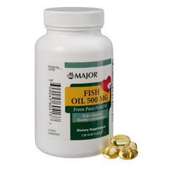 MON576146BT - Major Pharmaceuticals - Fish Oil 500 mg Soft Gel 130 per Bottle, 130EA per Bottle