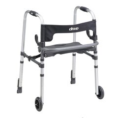 Drive Medical Dual Release Folding Walker Adjustable Height Clever-Lite LS Aluminum Frame 300 lbs. Weight Capacity 29-1/2 to 39 Inch Height, 1/EA