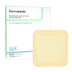 Dermarite Foam Dressing DermaLevin&reg; 6 X 6 Inch Square Adhesive with Border Sterile
