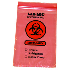 Elkay Plastics Specimen Transport Bag with Document Pouch Lab-Loc&reg; 6 X 9 Inch Zip Closure Biohazard Symbol / Storage Instructions NonSterile, 1000/CS