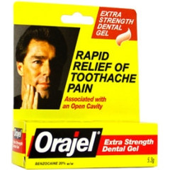 Del Pharmaceutical Oral Pain Relief Orajel&reg; 20% Strength Benzocaine Oral Gel 0.45 oz.