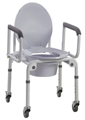 DRIVE DEVILBISS Commode Chair drive™ Padded Drop Arms Steel Frame 14 Inch Seat Width