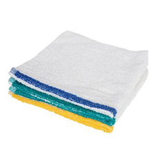 MON1125504DZ - Royal Blue - Bar Towel 17 X 20 Inch OE Cotton White Stripe Reusable, One Dozen