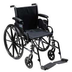 Drive Medical Lightweight Wheelchair Cruiser III Dual Axle Full Length Arm Swing-Away Footrest Black Upholstery 18 Inch Seat Width Adult 300 lbs. Weight Capacity, 1/EA