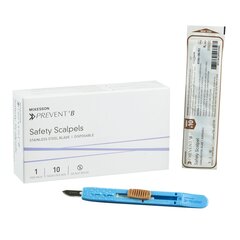 McKesson Medi-Pak Performance Safety Scalpel with Blade General Purpose Size 10 Stainless Steel Blade Disposable