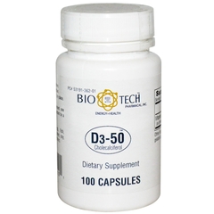 Bio Tech Vitamin D Supplement Bio Tech™ 50000 Unit Capsules, 100 per Bottle