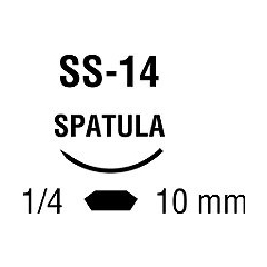 Covidien Absorbable Suture with Needle Polysorb™ Polyester SS-14 1/4 Circle Spatula Needle Size 6 - 0 Braided