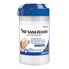 PDI Sani-Hands&reg; Instant Hand Sanitizing Wipes, Medium Canister (135 Wipes)
