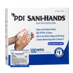 PDI Sani-Hands&reg; Hand Sanitizing Wipes, 100 Count, Ethyl Alcohol, Wipe, Individual Packet, 1000/CS
