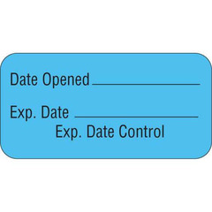 Shamrock Scientific Pre-Printed / Write On Label Advisory Label Blue Date Opened _____ / Exp. Date _____ / Expiration Date Control Black Quality Control Label 3/4 X 1-1/2 Inch