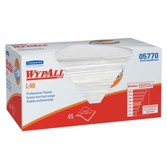 MON647961CS - Kimberly Clark Professional - Hygenic Towel WypAll L40 Light Duty White NonSterile Double Re-Creped 12 x 23" Disposable, 12 EA/CS