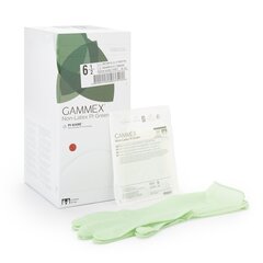 Ansell Surgical Glove GAMMEX Non-Latex PI Green Size 6.5 Sterile Polyisoprene Standard Cuff Length Micro-Textured Light Green Chemo Tested, 200 EA/CS