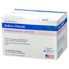Nephron Pharmaceutical Respiratory Therapy Solution Sodium Chloride 0.9% Unit Dose, Inhalation Solution Nebulizer Vial 3 mL, 100/CT