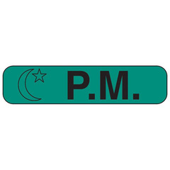 Health Care Logistics Pre-Printed Label Barkley Auxiliary Label Green Paper P.M Black Safety and Instructional 3/8 X 1-5/8 Inch