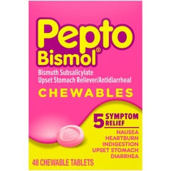 Procter & Gamble Anti diarrheal Pepto-Bismol&reg; Chewable Tablets, Cherry, 48 per Box